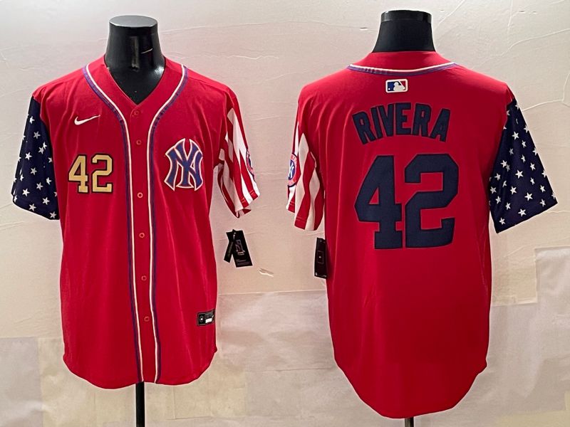 Men New York Yankees #42 Rivera Red a generation of national flags Jointly Name 2025 Nike MLB Jersey style 2->new york yankees->MLB Jersey